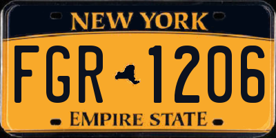 NY license plate FGR1206