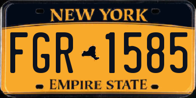 NY license plate FGR1585