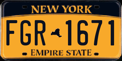 NY license plate FGR1671
