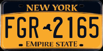 NY license plate FGR2165