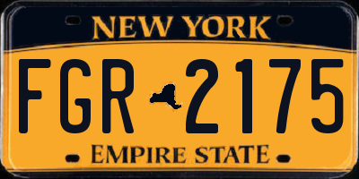 NY license plate FGR2175