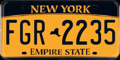 NY license plate FGR2235