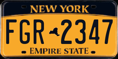 NY license plate FGR2347