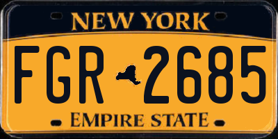 NY license plate FGR2685
