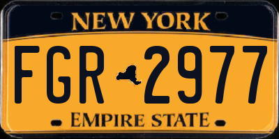 NY license plate FGR2977