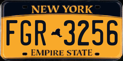 NY license plate FGR3256