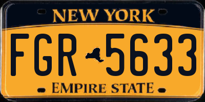 NY license plate FGR5633