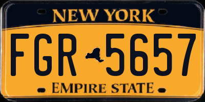 NY license plate FGR5657