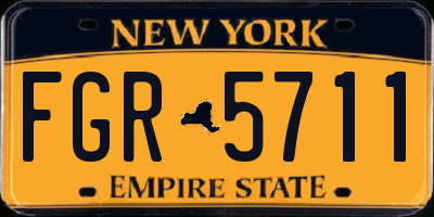NY license plate FGR5711