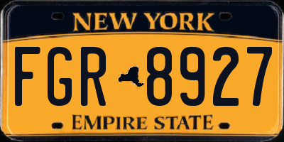 NY license plate FGR8927