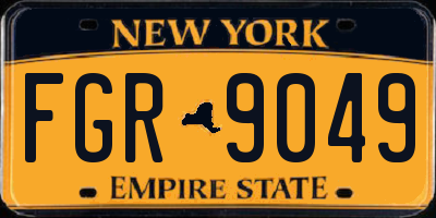 NY license plate FGR9049