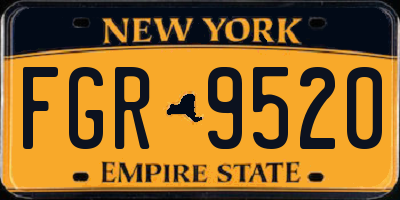 NY license plate FGR9520