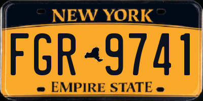 NY license plate FGR9741