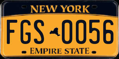 NY license plate FGS0056