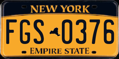 NY license plate FGS0376