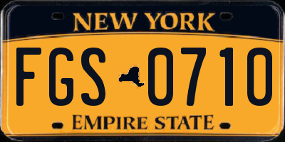 NY license plate FGS0710