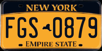 NY license plate FGS0879