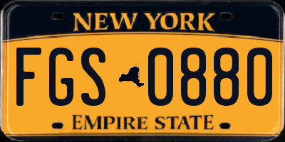 NY license plate FGS0880