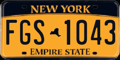 NY license plate FGS1043