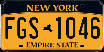 NY license plate FGS1046