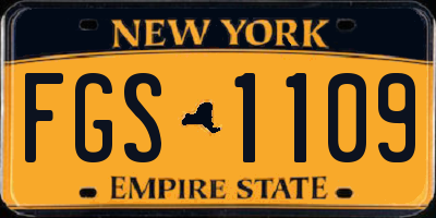 NY license plate FGS1109