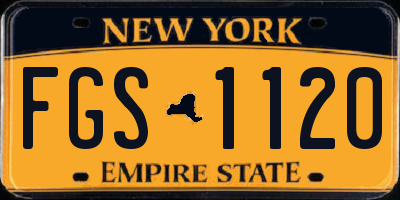 NY license plate FGS1120