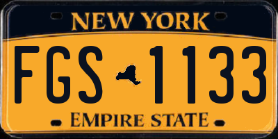NY license plate FGS1133