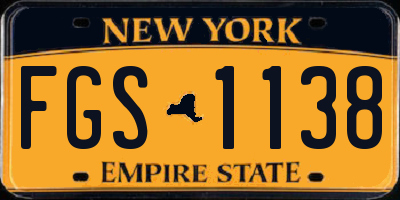 NY license plate FGS1138
