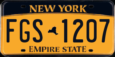 NY license plate FGS1207