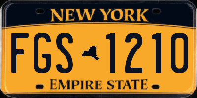 NY license plate FGS1210