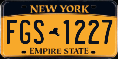 NY license plate FGS1227