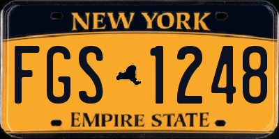 NY license plate FGS1248