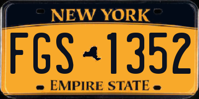 NY license plate FGS1352