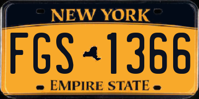 NY license plate FGS1366