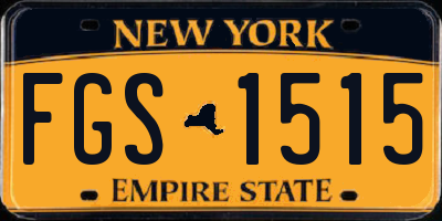 NY license plate FGS1515