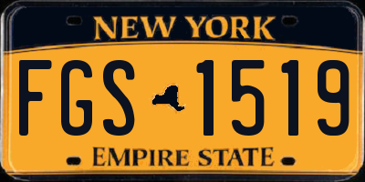 NY license plate FGS1519