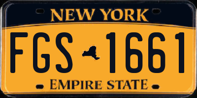 NY license plate FGS1661