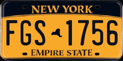 NY license plate FGS1756