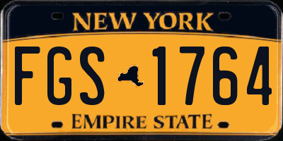 NY license plate FGS1764