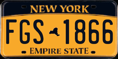 NY license plate FGS1866