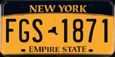 NY license plate FGS1871