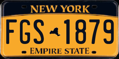 NY license plate FGS1879