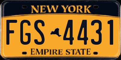 NY license plate FGS4431