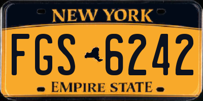 NY license plate FGS6242