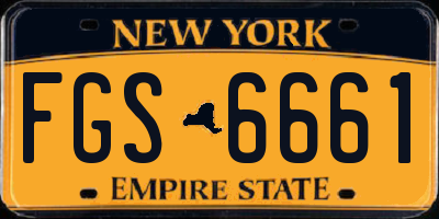 NY license plate FGS6661