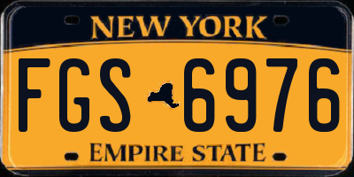 NY license plate FGS6976