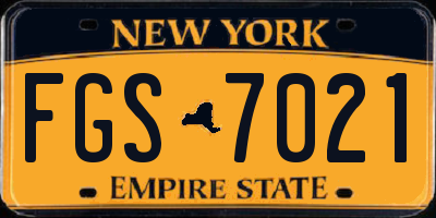 NY license plate FGS7021