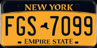 NY license plate FGS7099