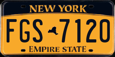 NY license plate FGS7120