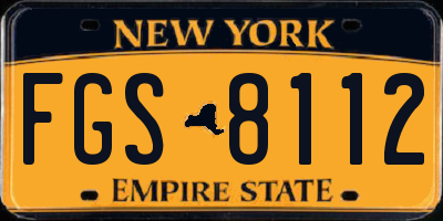 NY license plate FGS8112